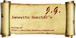 Janovits Gusztáv névjegykártya